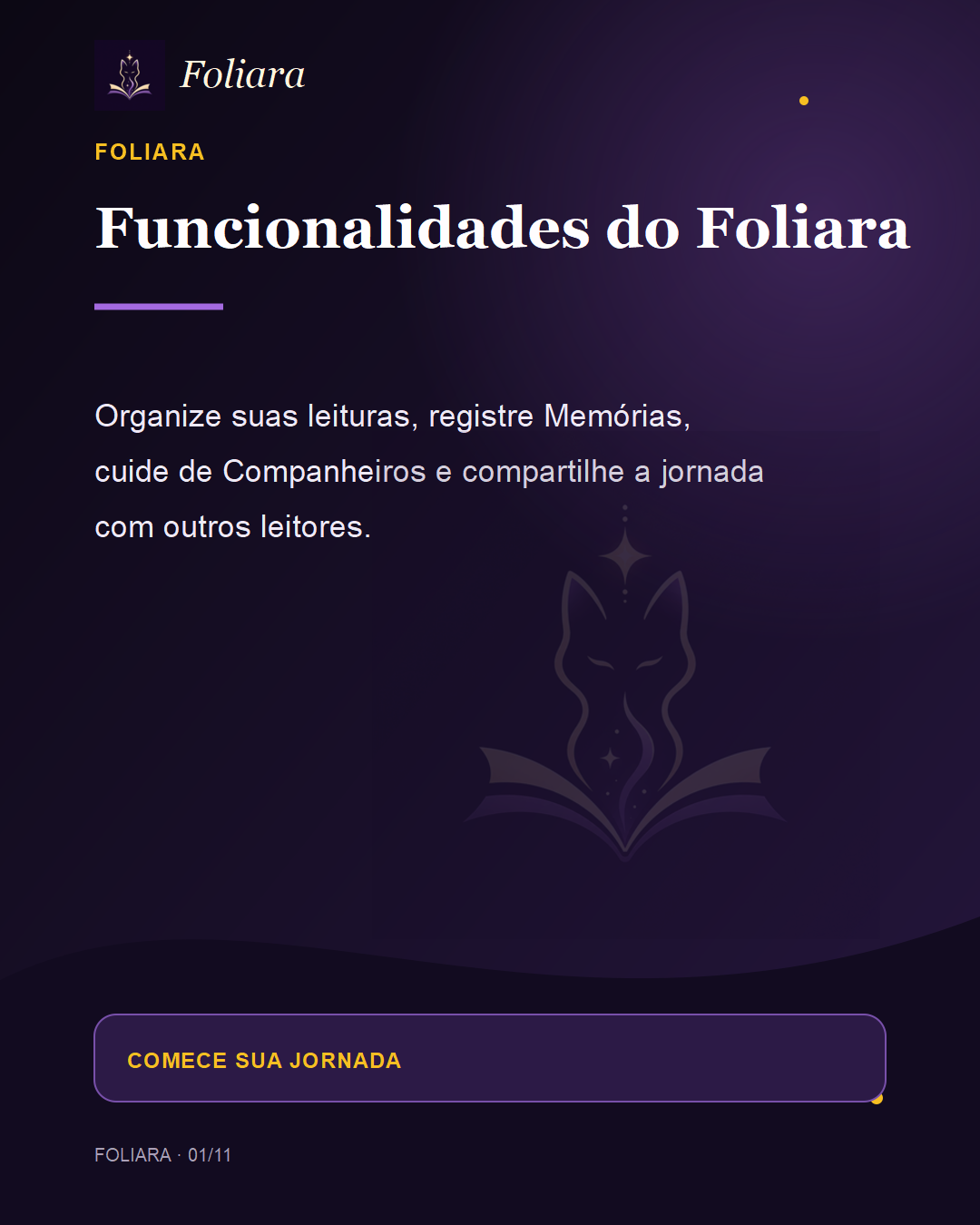 Funcionalidades do Foliara — Fólio 1 de 11