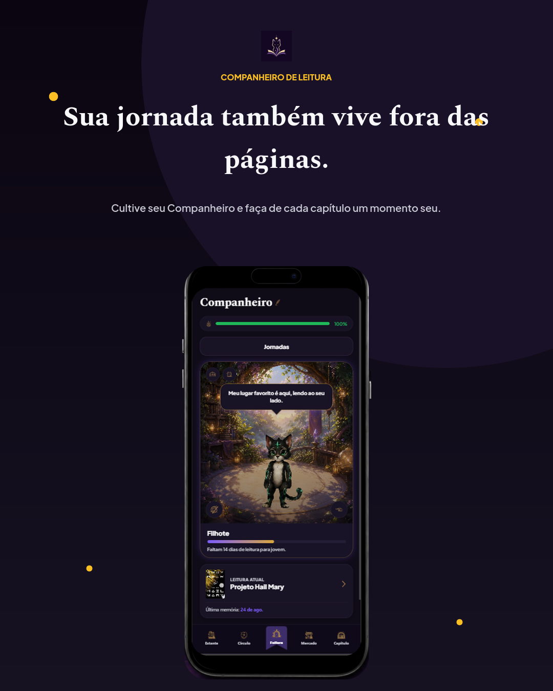 Tela do Companheiro no aplicativo Foliara